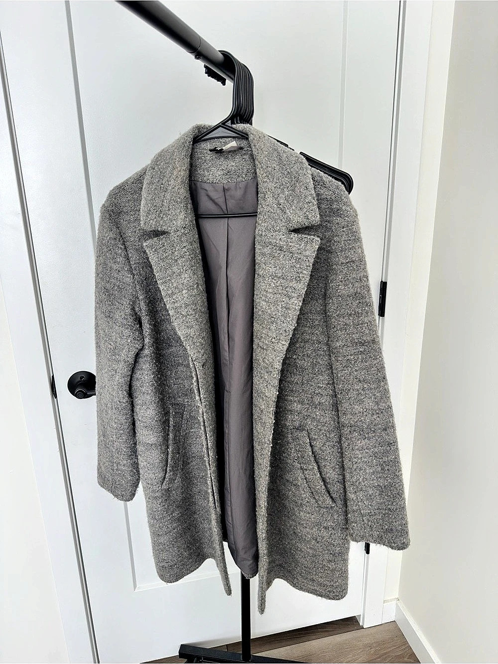 H&M Women's Gray Wool Blend Coat